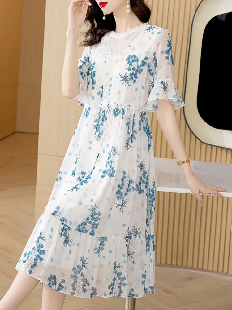 2024-Floral-Silk-Flare-Sleeve- 