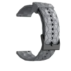 Breathable Sports Silicone Watch Strap - Soft, Flexible, and Stylish Bracelet (22mm/20mm) for 22mm (Gray)