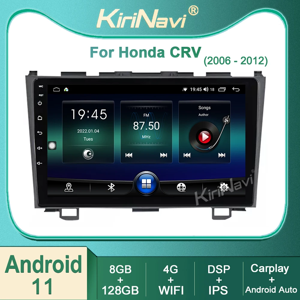 

Автомобильный DVD мультимедийный плеер Kirinavi Android 11 для Honda CRV CR-V CR V 2006-2012, Авторадио-навигация GPS Carplay, стерео 4G DSP