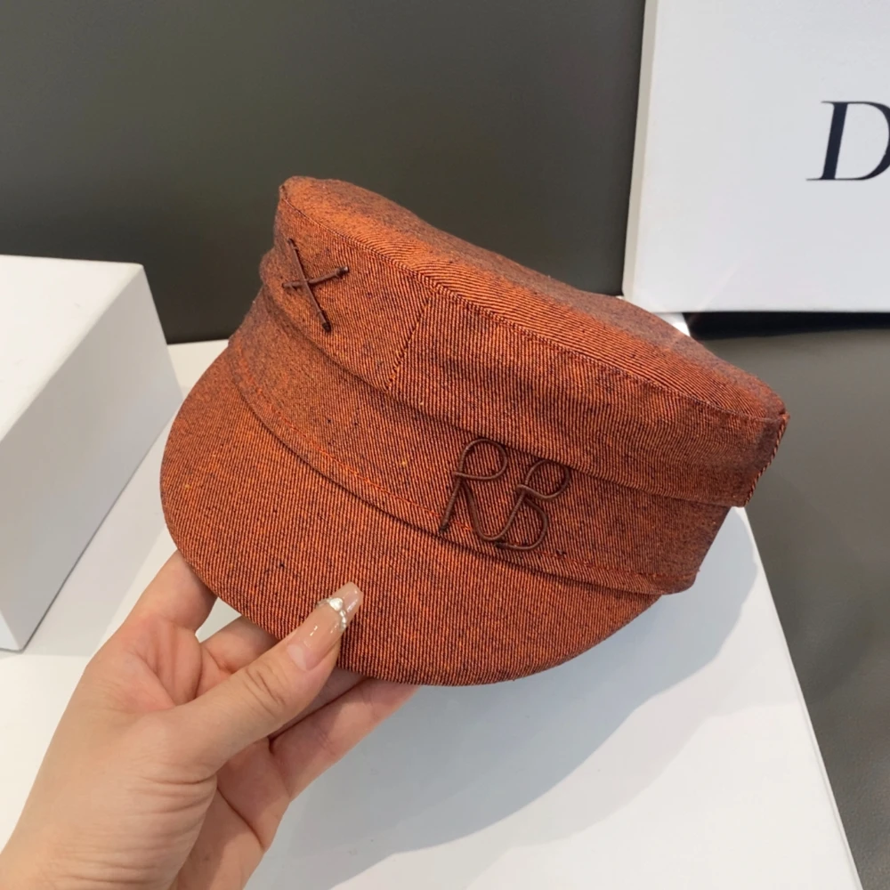Cotton newsboy cap berets hat Vintage Women's Newsboy Cap Navy Hat with Flat Top Versatile British Style Retro Fashion Beret Celebrity Favorite