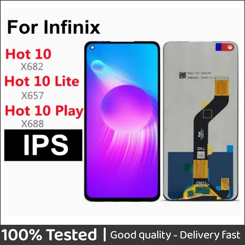 ЖК-дисплей для Infinix Hot 10 Lite 10 Pro X682 X657 X657B X688, дисплей с сенсорным экраном и дигитайзером в полной сборке