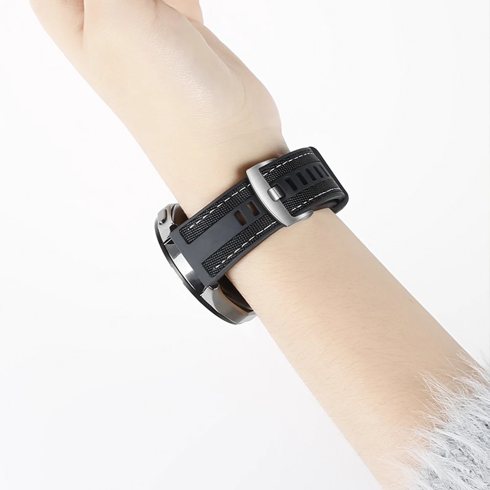 Enhanced Sports Strap: Premium Nylon+Silicone Bracelet