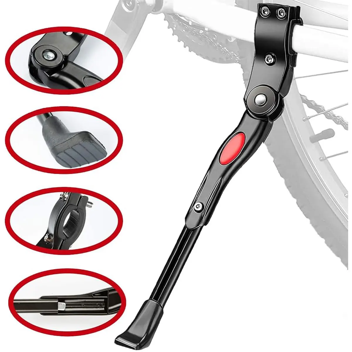 Bicycle Footrest Bicycle Footrest Height Adjustable Aluminum Alloy Foot Ladder Rubber Inner Pad Accessories