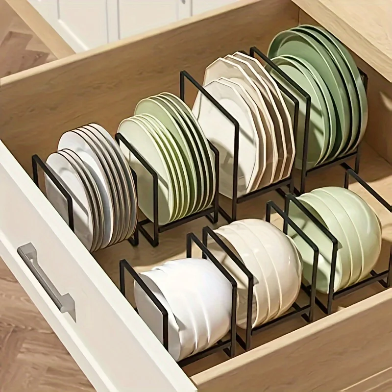 Metal Kitchen Rack-for Cups, Plates, Ideal for Countertops，Durable Dish Drainer, Space-Saving Pull Out