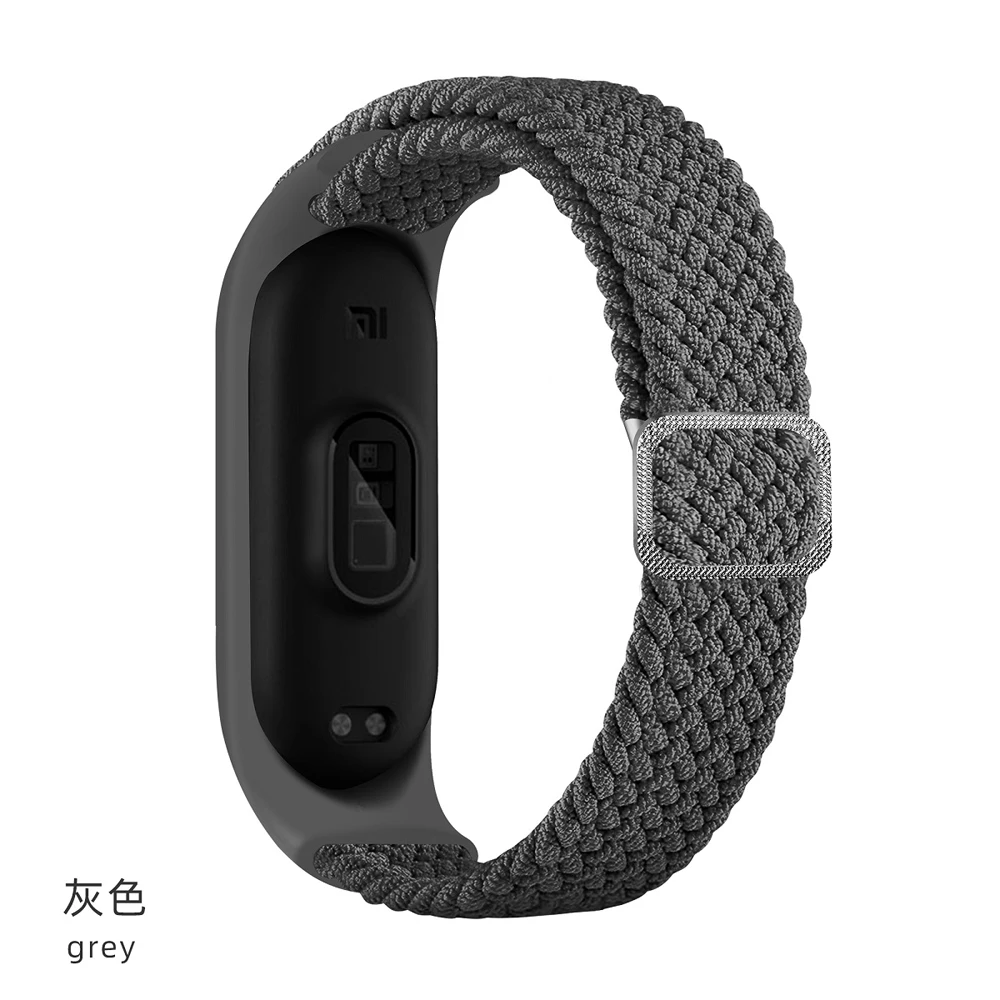 Correa trenzada Solo Loop para Xiaomi Mi Band 7 6 5 4, pulsera de repuesto  deportiva elástica de nailon ajustable para Xiaomi Band MiBand 7, Mi Band