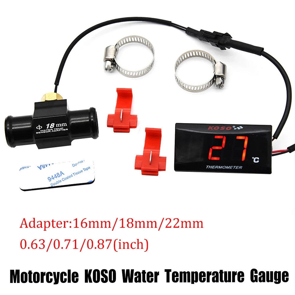 Motorcycle Dashboard °c Koso Water Temperature Gauge Car Motorcycle Temperature Sensor for XMAX250 300 NMAX CB 400 CB500X