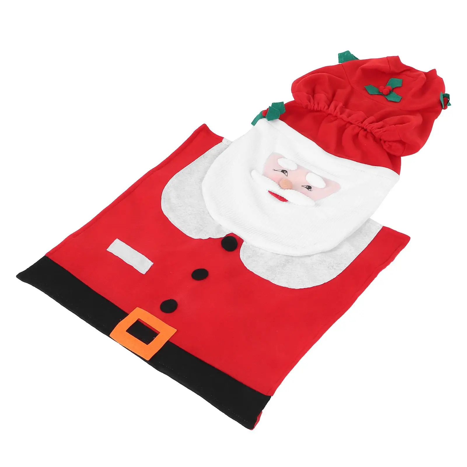3Pcs Christmas Toilet Cover Set-Festive Bathroom Mat Rug Decor for Home Decoration