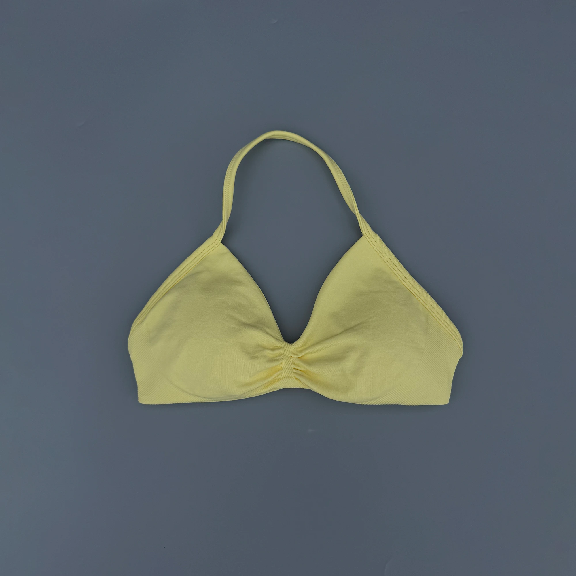 Women's High Support Seamless Strappy Sports Bra with Ruched Details