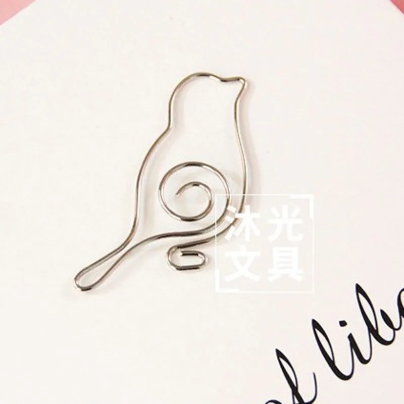 1 Piece Animal Cat Bird Flower Metal Paper Clip Books Stationery School Office Supply Photo Decorative Bookmark Ellen Brook