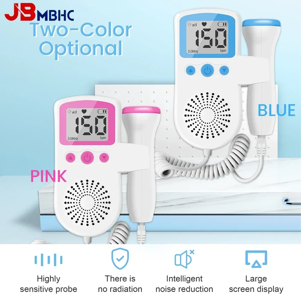 3Mhz Lcd Fetal Doppler Baby Rilevatore Di Frequenza Cardiaca Prenatale Home Sonar Doppler Stetoscopio Donne Incinte Monitor Fetale