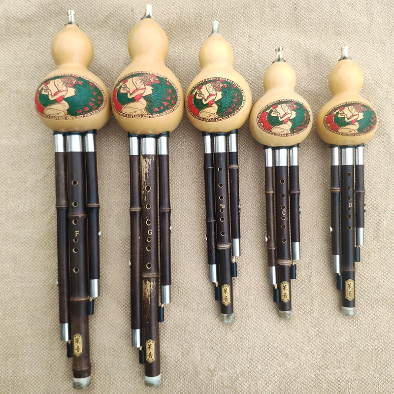Refined Purple Bamboo Hulusi for School Students, Beginners in Adult Performance, Professional Musical Instruments Flute