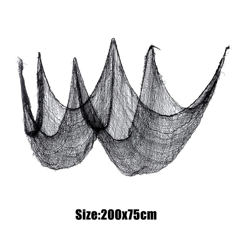 1/5Pcs Halloween Black Gauze Cloth Haunted Houses Horror Props For Halloween Party Home Indoor Outdorr Decoration Scary Fabric