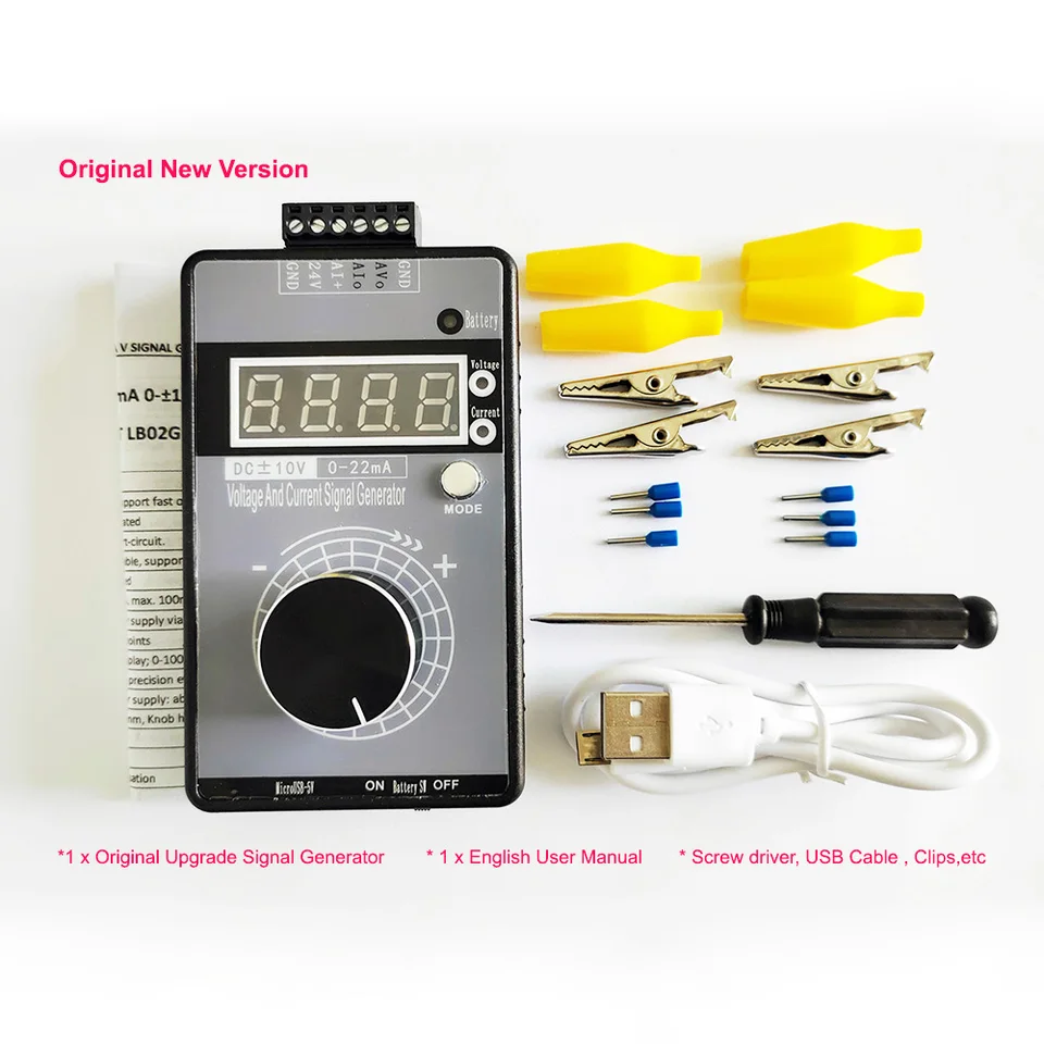 高精度 0-5V 0-10V 4-20mA 信号発生器電圧電流信号-10V -10V 0-22mA