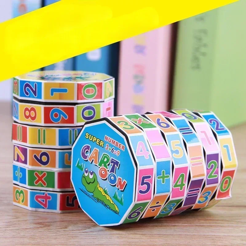 Montessori Magic Cylinder Mathematics Numbers Cube Arithmetic Toy Kids Math Counting Game Puzzle for Children Education Learning 2