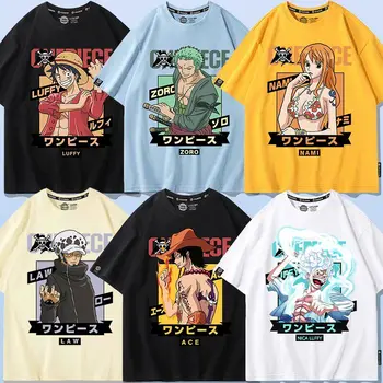 One Piece Short Sleeved T-shirt Men's Summer Nikalufei Aesolon Anime Cotton Summer Loose T-shirt Men's and Women's Half Sleeve 1