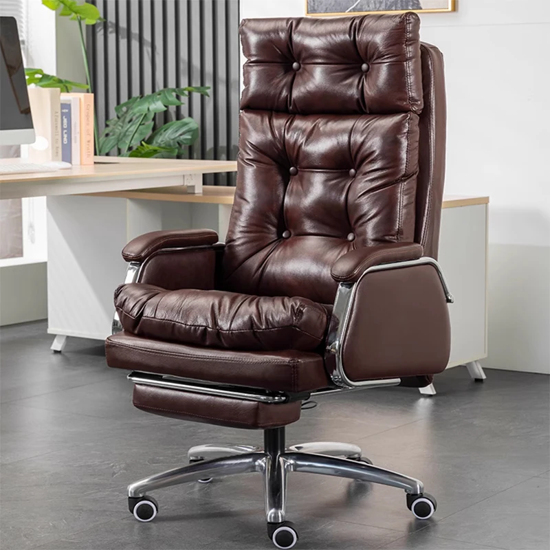 Study Executive Office Chairs Simple Leather Playseat Bedroom Swivel Designer Gaming Chair Comfortable Cadeira Gamer Furniture the combination of office tables and chairs is simple and modern for four people