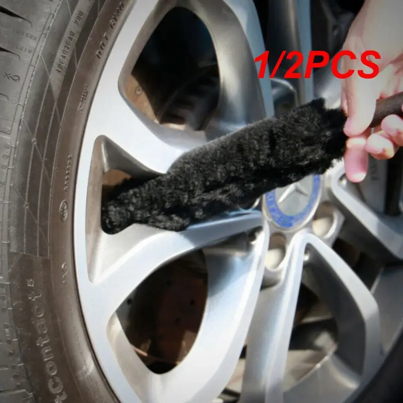 

1/2PCS Car Cleaning Brush Wool Interior Seat Wheel Deep Detailing Clean Dirt Dust Remove Extended Reach Handle Brush Car