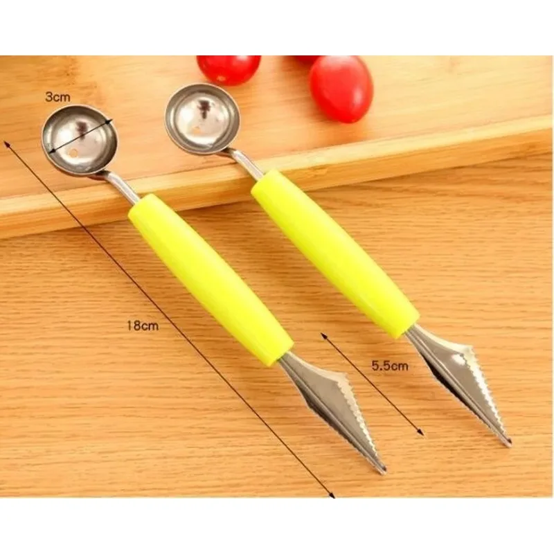 Creative Fruit Carving Knife Watermelon Baller Ice Cream Dig Ball Scoop Spoon Baller Diy Assorted Cold Dishes Tool 1PC melon baller melon scoop ice cream spoon