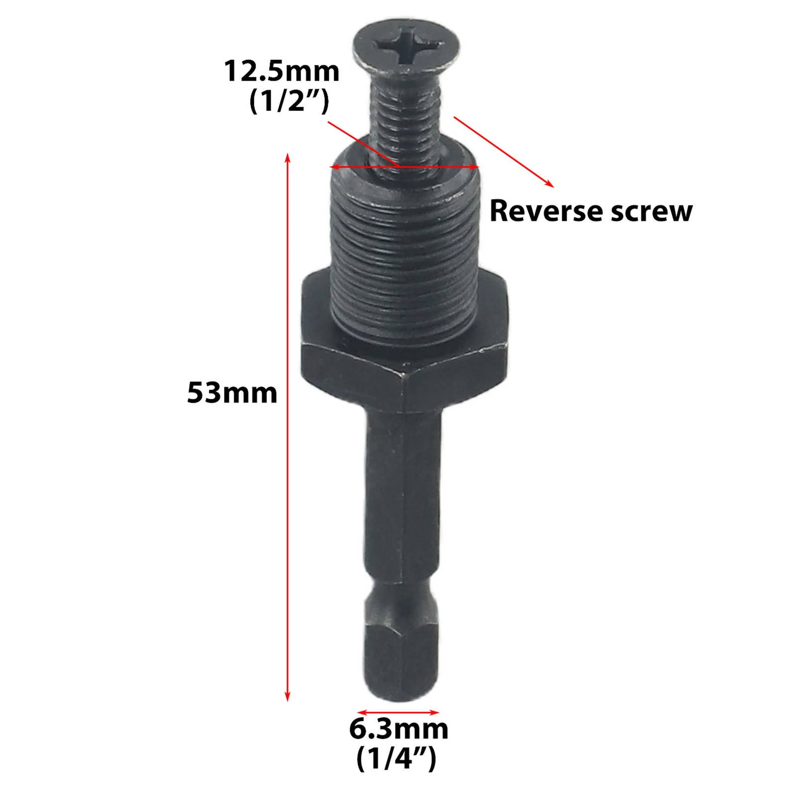 Drill Chuck Adapter 1/4 Hex Shank Adapter To 1/2 3/8 Male Thread W Reverse Screw For Drill Chuck Drilling Power Tool Accessories кольцо 62mm betwix reverse macro adapter for nikon