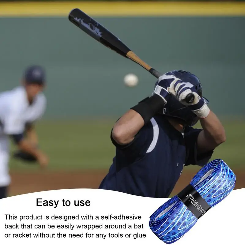 Racket Grip Tape 1M Bat Grip Tape For Baseball Absorbs Sweat Tennis Grip Racket Handle PU Anti-Skid Overgrip Sweatband Tape For Pickleball Anti Slip Grip Strap