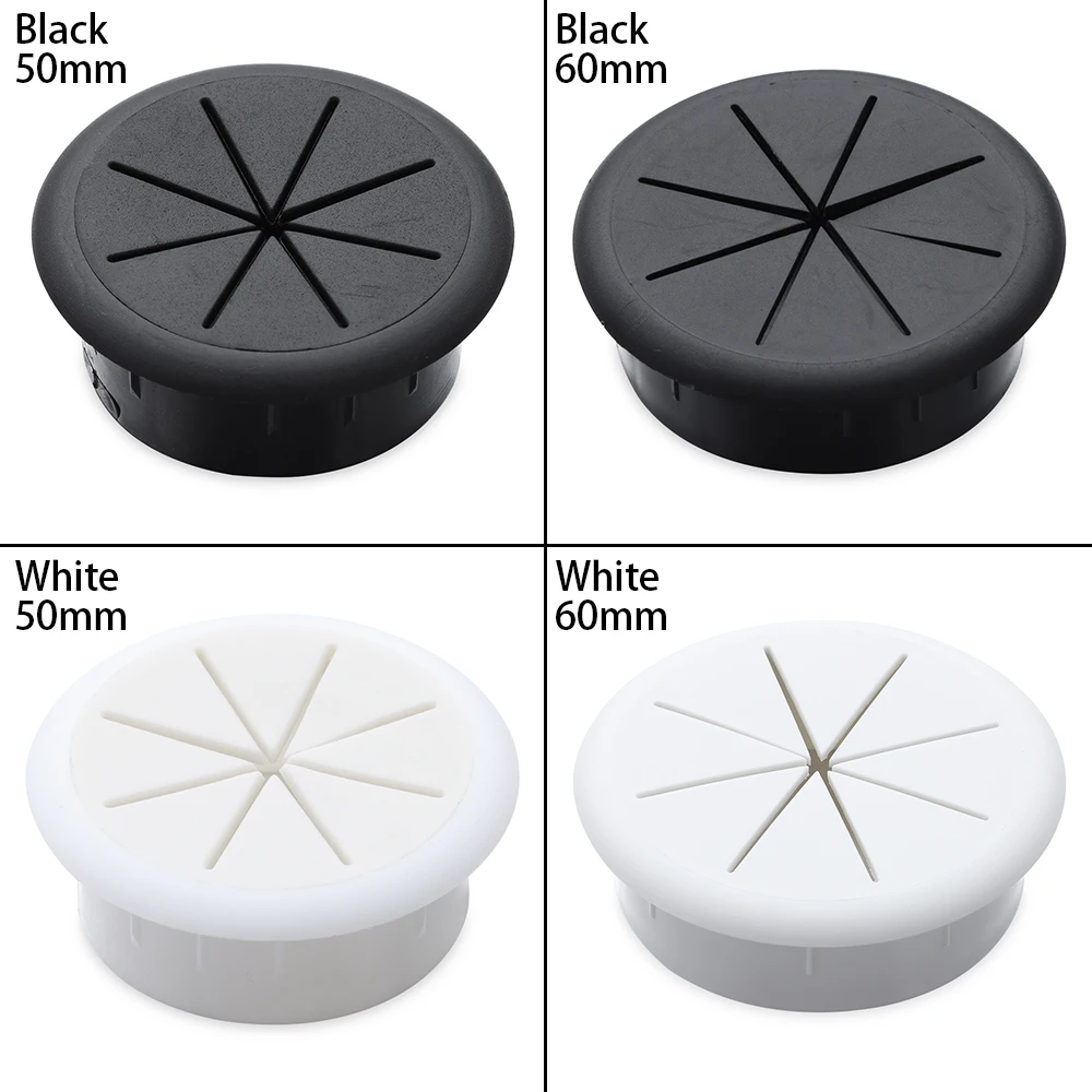 Description Picture 2 of item1Pc 50/60mm Desktop Cable Box Plastic Eight Petal Wire Hole Cover Cable Organizer Threading Box Cover Office Home Decoration