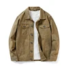 Men's Spring and Autumn Denim Jackets men's brown denim jacket Pure cotton workwear casual men's denim tops 6