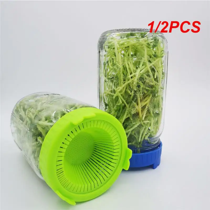 

1/2PCS Growing Bean Indoor Sprouting Lid 86mm Wide Mouth Jar Screen Sprouting Strainer Lid Kit For Mason Jar Household Supplies