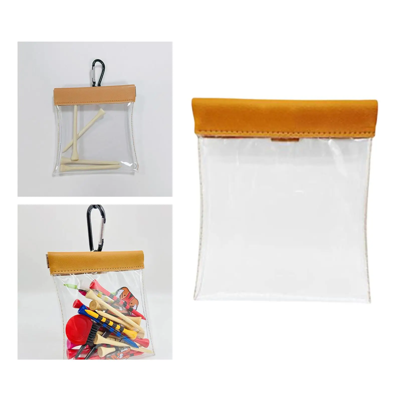 Golf Pouch Bag PVC Hanging Durable Visible Portable Golf Ball Bag for Keys
