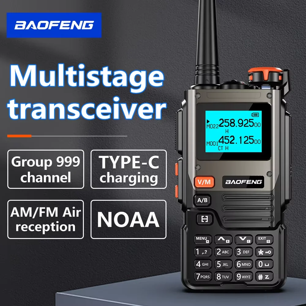 업그레이드된 BAOFENG UV-K61 무전기 원클릭 주파수 복사 다중 대역 수신 FM 라디오 장거리 휴대용 송수신기