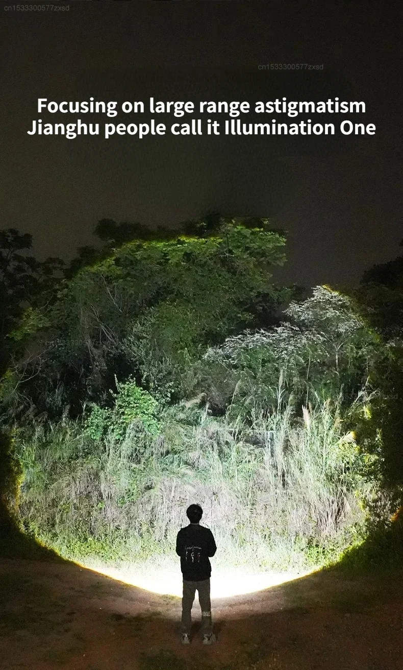 SMILING SHARK Outdoor Flashlight Strong Light Variable Focus with