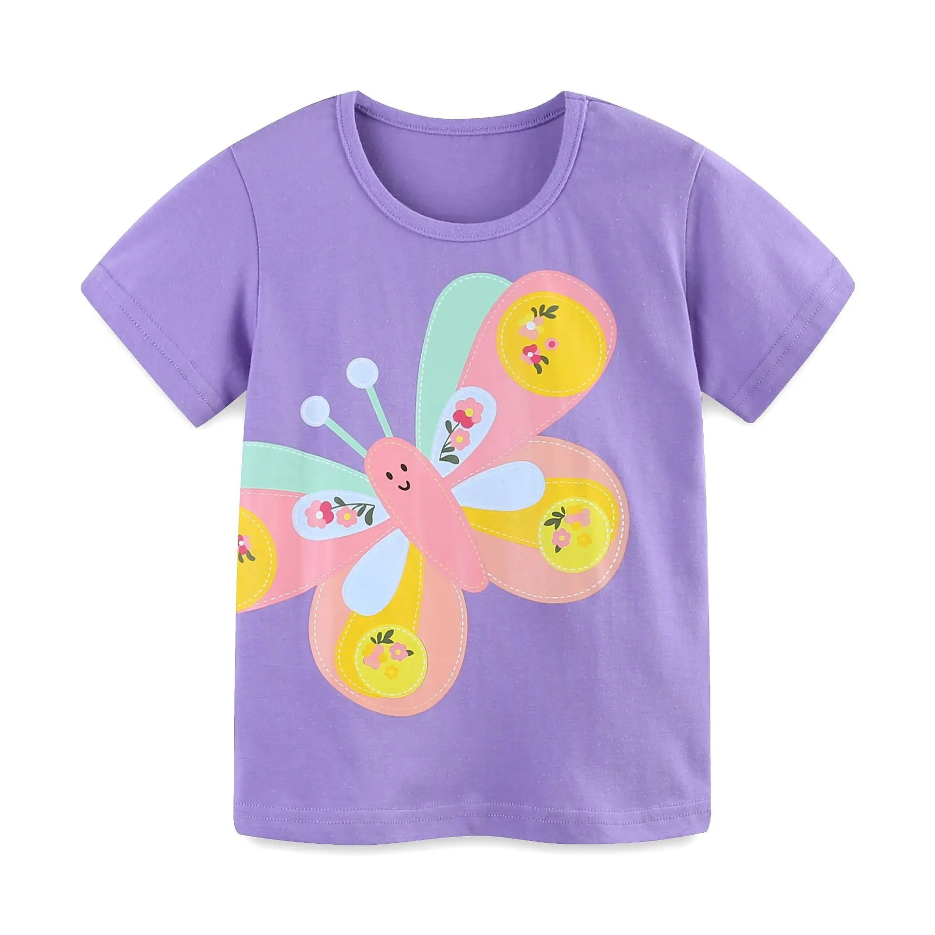 Baby Girls Clothes 2025 Fashion New Mushroom Flower Summer Kids Tops Children's Clothing Yellow T-shirts Cartoon Mushroom Infant