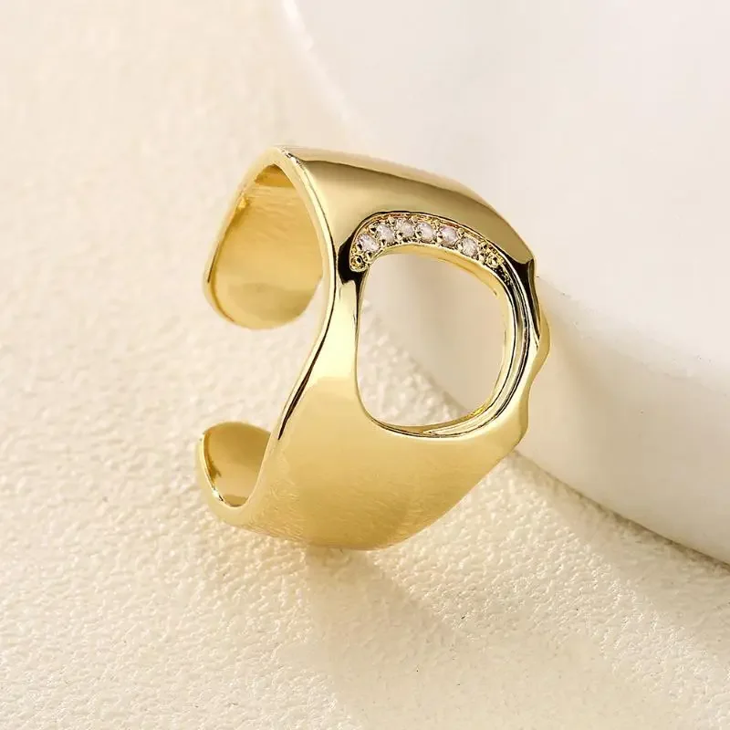 

Женские открытые кольца UILZ с геометрическим узором, роскошное регулируемое вечернее Ювелирное Украшение с белым цирконием