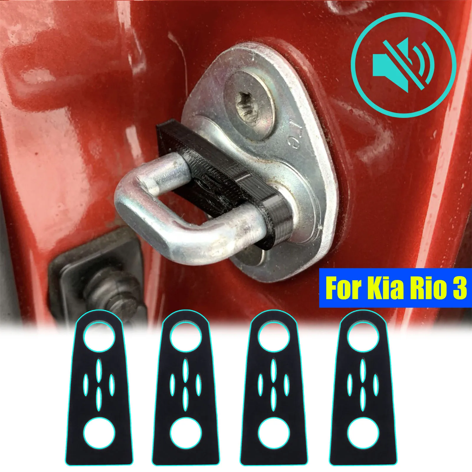

Door Lock Damper For Kia Rio 3 2011- 2016 2017 Buffer Soundproof Sound Insulation Quiet Deaf Creaking Screaks Noise Seal