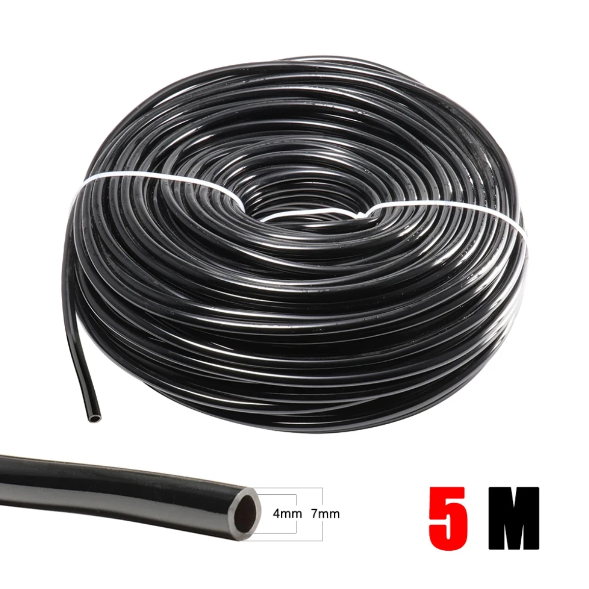 5m Black Drip Irrigation Hose - Ideal for DIY Garden Watering Systems and Versatile Blank Tubing