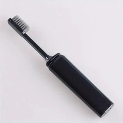Portable Compact Folding Charcoal Toothbrush - Ideal for Travel, Camping, and Hiking - Convenient and Effective Teeth Cleaning (Black)