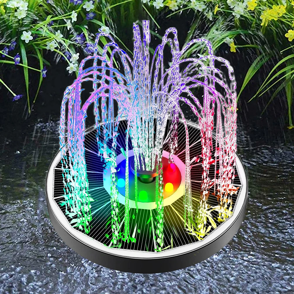 

3.5W Solar Water Fountain LED Colorful Light Waterfall Fountain Solar Floating Fountain Pump for Outdoor Birdbath Pond Pool