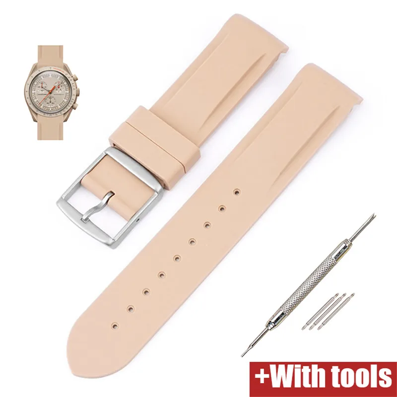 Premium 20mm Curved Rubber Strap - Waterproof Sports Watch Band