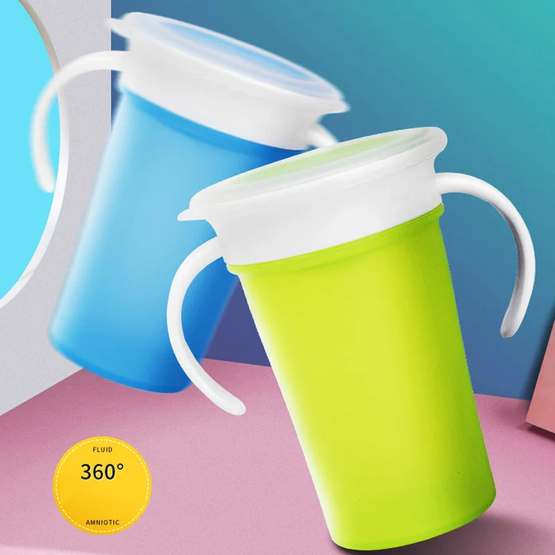 Baby Drinking Cup Water Bottle Feeding Cup 360 Degree Rotatable Lid Infant Learning Kids