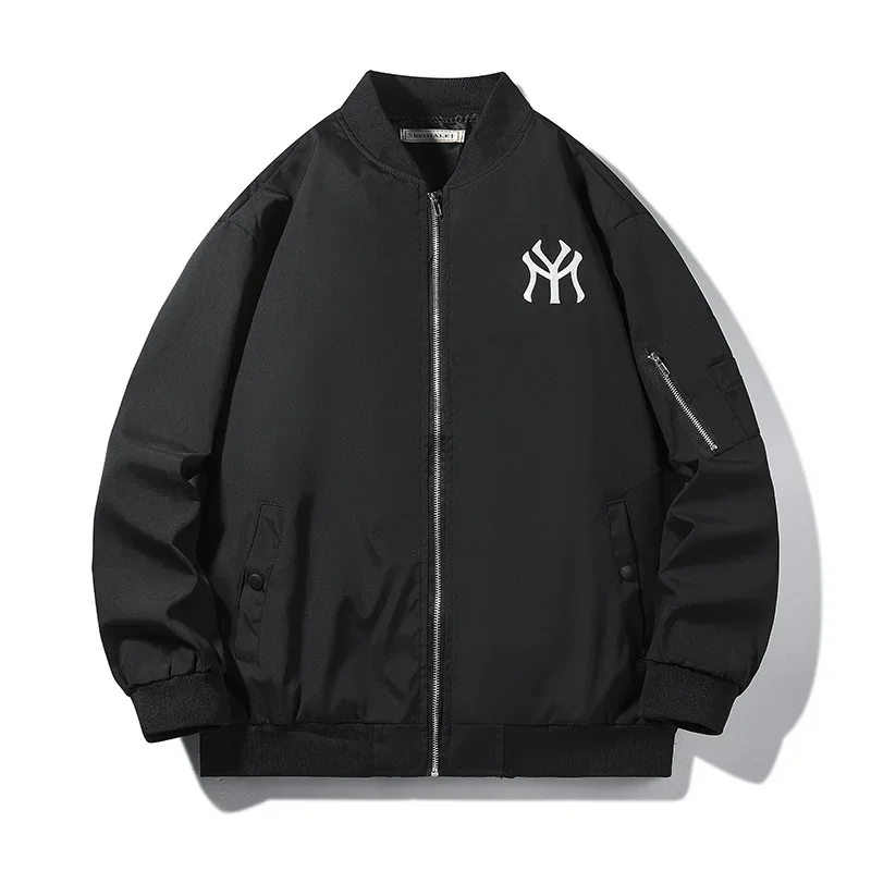 Hong Kong Style Embroidered Loose-Fit Pilot Baseball Jersey Jacket For Men New Spring Autumn NStand Collar Unique Motorcycle Rid