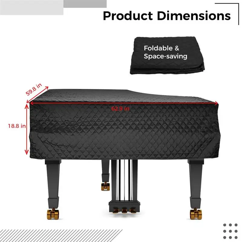 Grand Piano Cover Piano Full Cover Dustproof Soft Nylon Cotton Protective For Most Standard Grand Pianos piano cover