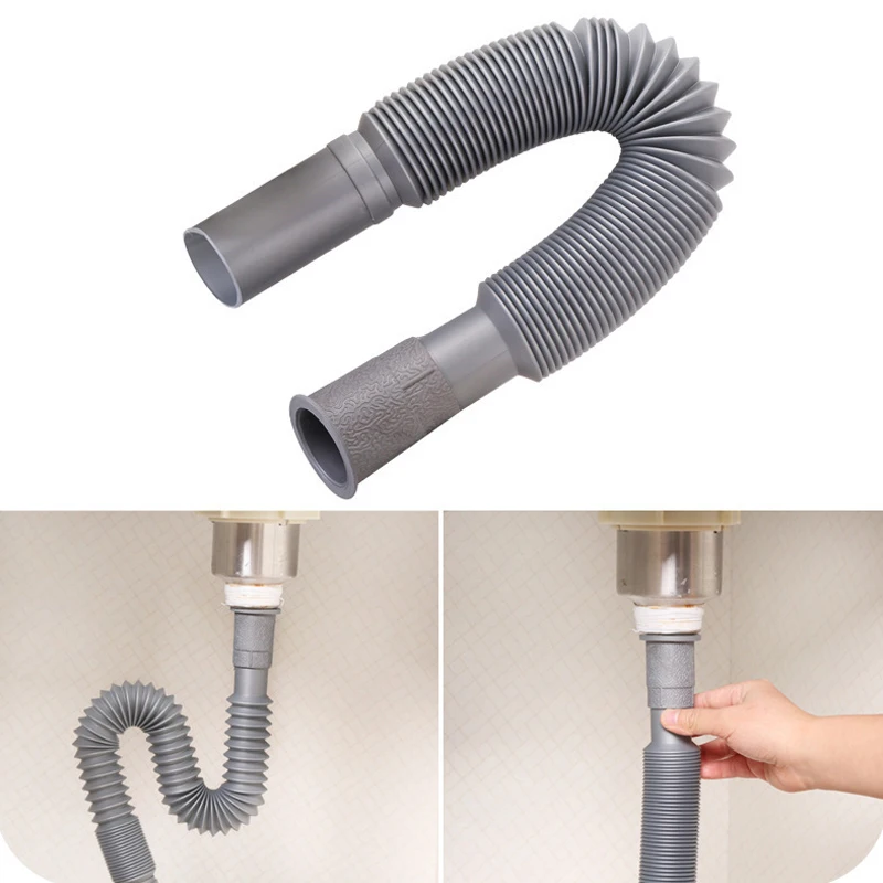 Sink Sewer Pipe Kitchen Universal S-shaped Sewer Pipe Expansion Wash Basin Water Drainage Can Be Extended