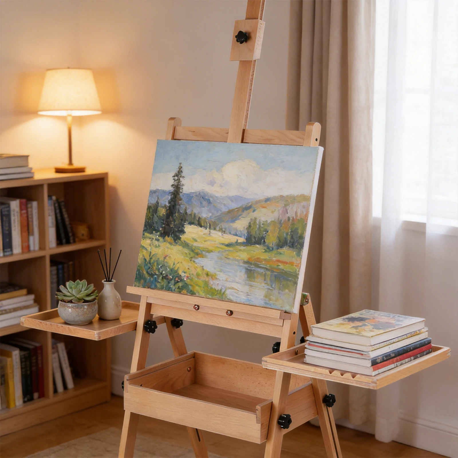 Adjustable Beech Wood Studio Easel 2
