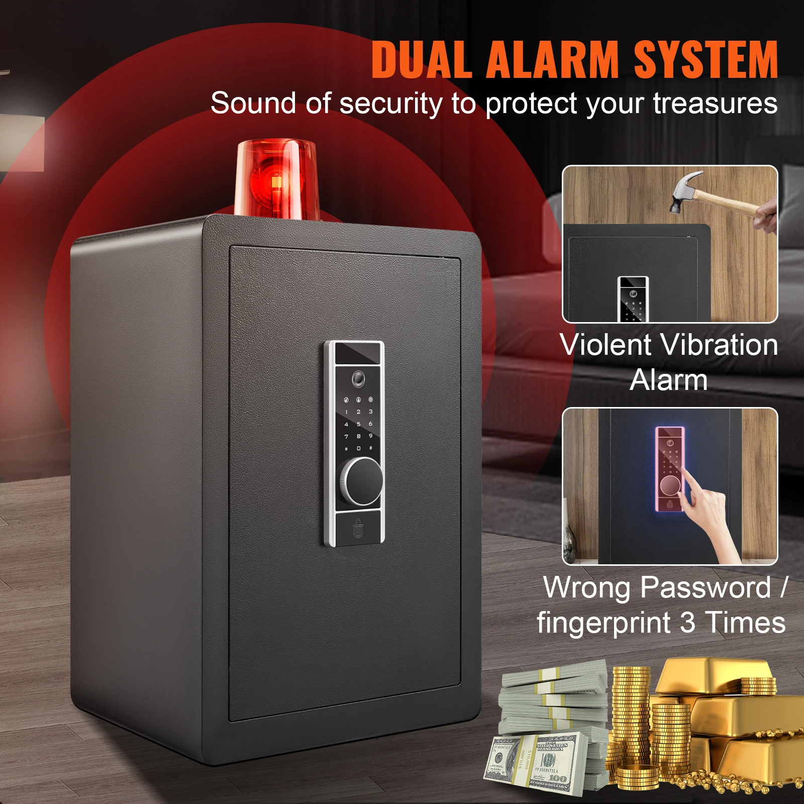 Biometric Digital Security Safe with Fireproof Bag 5