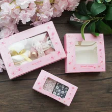 

20pcs 3 Size Pink Flower Handmade Design Macaron Chocolate Cookie Candy Paper Box Wedding Favor Birthday Party Gifts Packaging