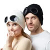 Men's and women's windproof glasses and cashmere ski knit hat solid color warm woolen hat 1