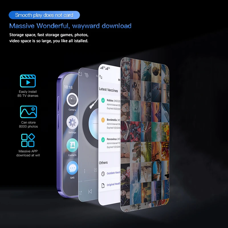 SOYES XS17 Pro 3.0" Mini Smart Phone Android9.0 Face ID 2GB RAM 16GB ROM Dual SIM Standby GPS 3G Small Phone 5