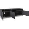 Signature Design by Ashley Yarlow Urban TV Stand Fits TVs up to 68" with 3 Cabinet Doors and Adjustable Storage Shelves, Black 4