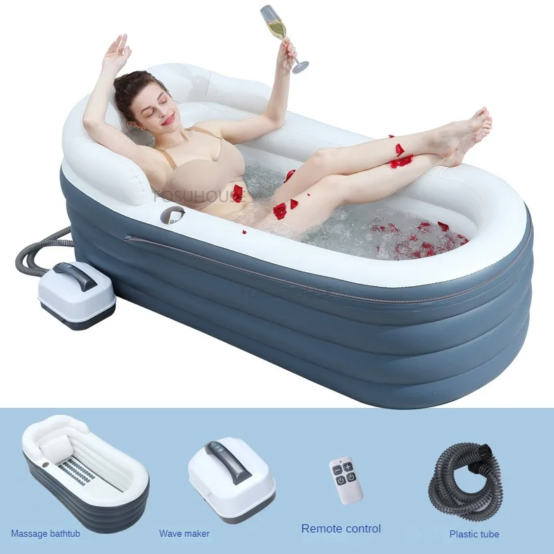 Description Picture 5 of itemModern Whirlpool Inflatable Bathtub Bathroom Bathtubs Household Massage Constant Temperature Whirlpool Adult Folding Bathtub