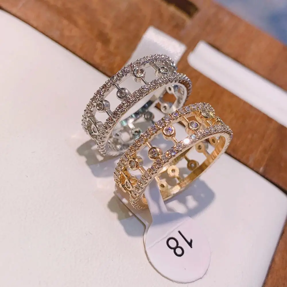 

Fashion Eternity Luxury Stackable Chic Rings For Women Wedding Cubic Zircon Engagement Dubai Bridal Statement Finger R-237