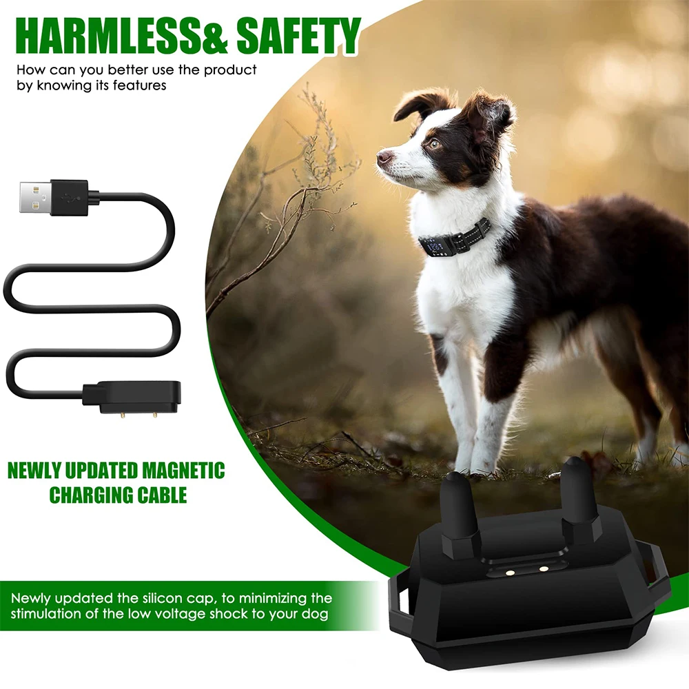 Pet Dog Training Collar GPS Wireless Dog Fence, Electric Shock Vibrate , Range 100-3300 Ft, Adjustable Warning Strength, Rechargeable, Pet Containme